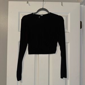Divided Medium Black Crop Long Sleeve